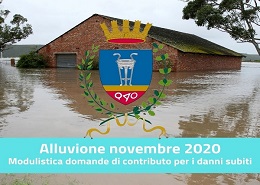 Alluvione novembre 2020 - Modulistica domande di contributo per i danni subiti