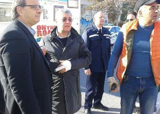 Un momento dei lavori in via Matteotti