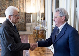 Il presidente della Repubblica Sergio Mattarella con il presidente dell'Autorità Garante Nazionale dei detenuti Mauro Palma