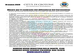 Sintesi del Decreto del Presidente del Consiglio dei Ministri 9 marzo 2020