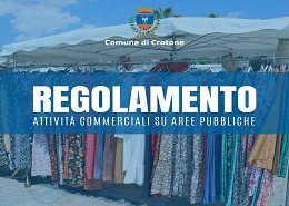 Regolamento attività commerciali su aree pubbliche