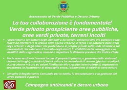 Campagna anticendi e decoro urbano