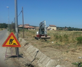 Un particolare del cantiere in Via delle Magnolie