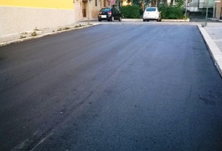 Uno degli interventi nell'area di via Libertà