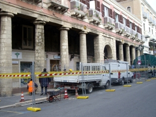 Lavori in Piazza Pitagora