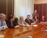 Un momento della conferenza stampa