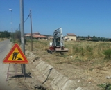 Un particolare del cantiere in Via delle Magnolie