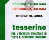 Tesserino per l'esercizio venatorio