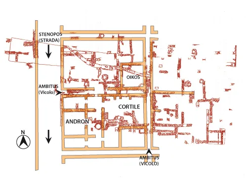 Perimetri dell'antica Kroton con l'originaria linea di costa